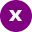 A purple and green circle with the letter x in it.